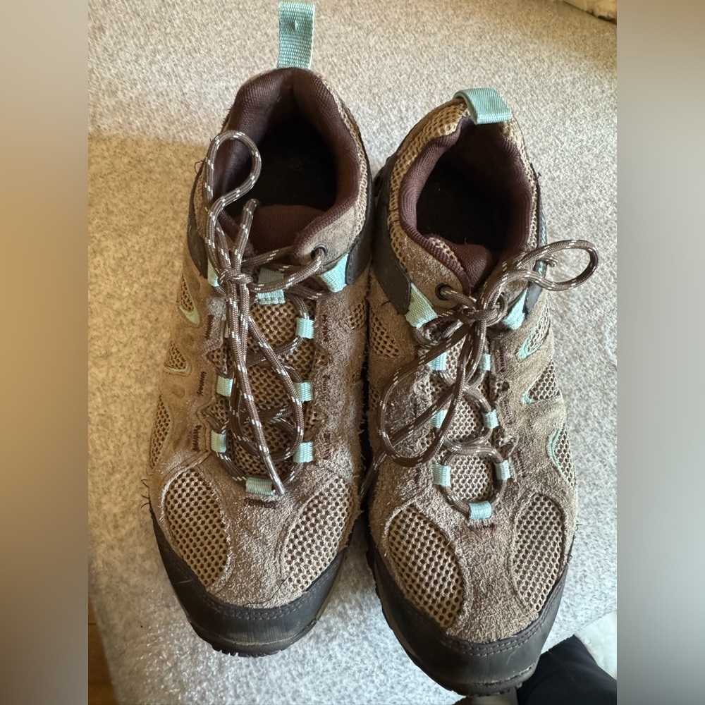 Merrell Women's Hiking Shoes in Brown and Teal, size 10